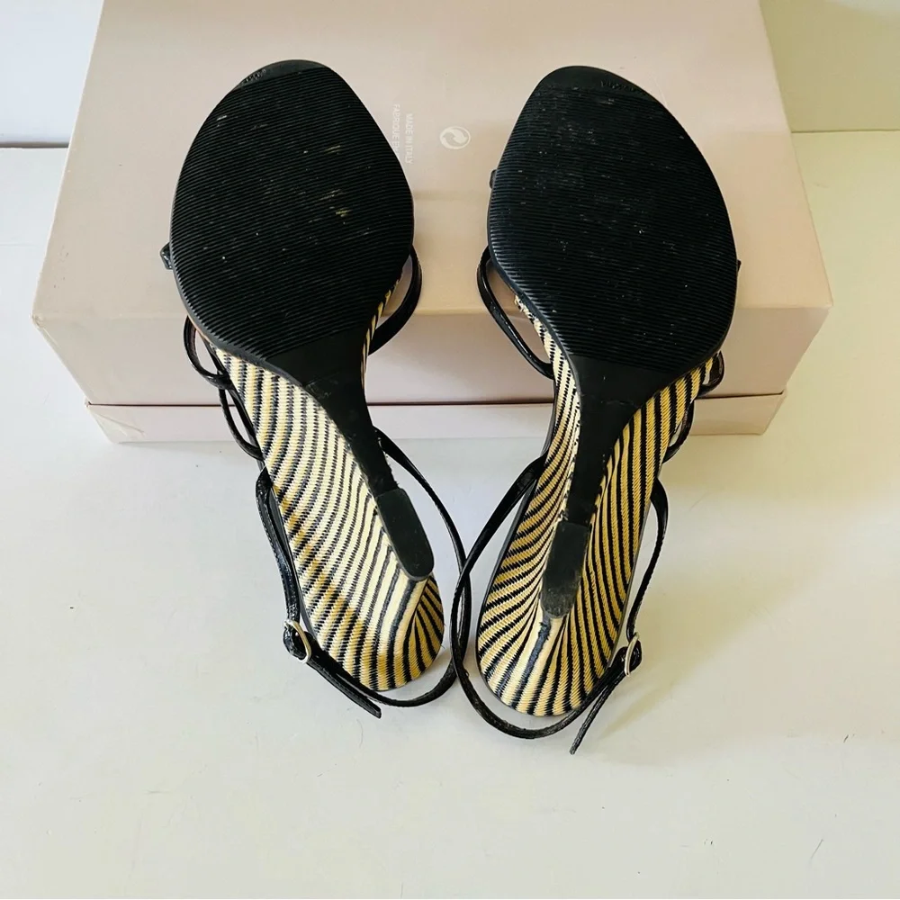 Dolce & Gabbana black and tan wedge sandals 7.5 - Picture 10 of 11